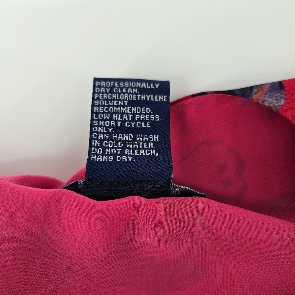 Doncaster Collection Pink Butterfly Print V-Neck Long Sleeve Shift Dress Size 16 - Picture 6 of 10